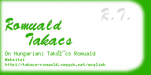 romuald takacs business card